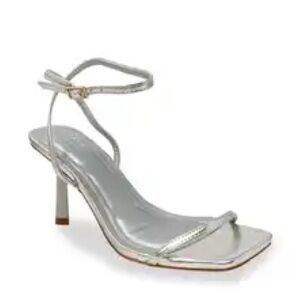 Open Edit Rachel Strappy Sandal in Silver Metalic